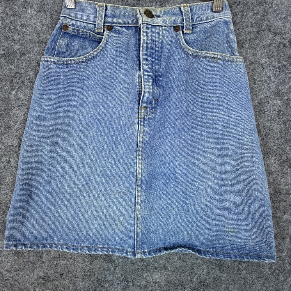 Vintage The Great Plains Clothing Co Mini Jean Skirt Womens 7 Blue Denim School